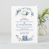 Invitation Cute Elegant Coastal Cowgirl Boots & Hat XVs (Debout devant)