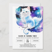 Invitation Cute Elegant Kitten Anniversaire (Devant)