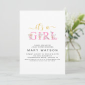 Invitation Cute Elegant Moderne Simple C'est un Baby shower f (Debout devant)