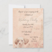 Invitation  cute elegant vintage dog paris (Dos)