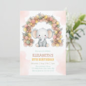 Invitation Cute Elephant Balloon Arch Birthday Party (Debout devant)
