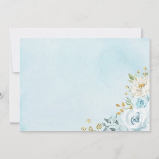 Invitation Cute Elephant bleu doux Baby shower de garçon Flor (Dos)