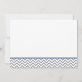 Invitation Cute Elephant Chevron Baby shower bleu marine (Dos)