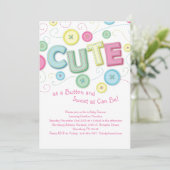 Invitation Cute en Baby shower à boutons coudre (Debout devant)