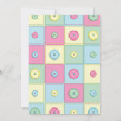 Invitation Cute en Baby shower à boutons coudre (Dos)
