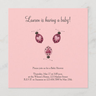 Invitation Cute en bug ・ Trois bugs de Ladybugs