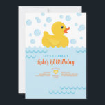 Invitation Cute en caoutchouc Ducky Kids 1ère fête d'annivers<br><div class="desc">Cute Rubber Ducky Kids 1st Birthday Party Invitation,  customisez facilement avec tous vos détails. canard en caoutchouc neutre genre mignon et simple invitation à la fête d'anniversaire.</div>
