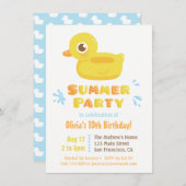 Invitation Cute en caoutchouc Ducky Pool Flotte été Anniversa (Devant / Derrière)