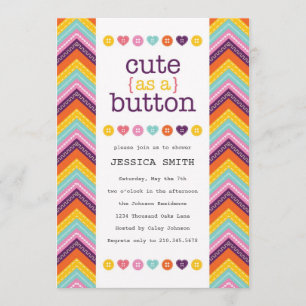 Invitation Cute en tant qu'invitation Baby shower de boutons