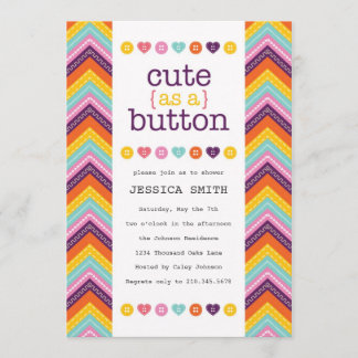 Invitation Cute en tant qu'invitation Baby shower de boutons
