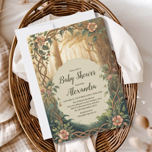Invitation Cute Enchanted Forest  Baby Shower