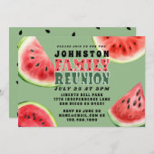 Invitation Cute Eté Famille Réunion Pastèque Horizontale (Devant / Derrière)
