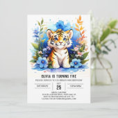 Invitation Cute Explorer Tiger Boy Anniversaire (Debout devant)