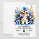 Invitation Cute Explorer Tiger Boy Anniversaire (Devant / Derrière)