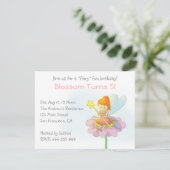Invitation Cute Fairy, Girl Birthday Party (Debout devant)
