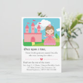 Invitation Cute Fairytale Princess Thème, Fête d'Anniversaire (Debout devant)