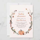 Invitation Cute Fall Citrouille Baby shower de  de couronne (Devant)