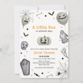 Invitation Cute Fall Little Boo Ghost Halloween Baby shower (Devant)