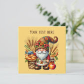 Invitation Cute Fall Seasonal gnome party (Debout devant)