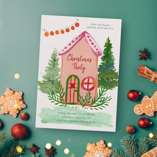 Invitation Cute Family House Christmas Party