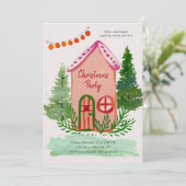 Invitation Cute Family House Christmas Party (Debout devant)