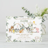 Invitation Cute Farm Animals Barnyard Green 1er anniversaire (Debout devant)