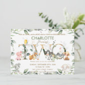 Invitation Cute Farm Animals Barnyard Green 2e anniversaire (Debout devant)