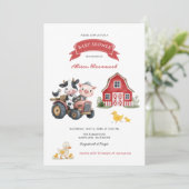 Invitation Cute Farm Animaux Baby shower agricole (Debout devant)