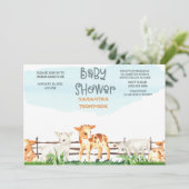 Invitation Cute Farm Animaux Baby showers garçons (Debout devant)