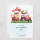 Invitation Cute Farm Animaux Barnyard 1er anniversaire fête (Devant)