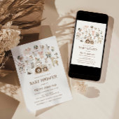 Invitation Cute Farm Animaux Barnyard Baby shower neutre