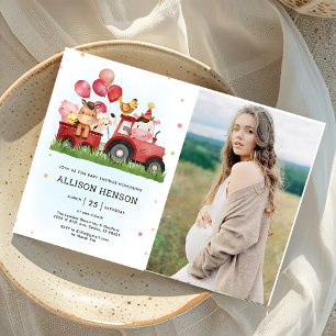 Invitation Cute Farm Animaux Barnyard Baby shower Photo