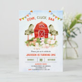 Invitation Cute Farm Animaux Barnyard fête d'anniversaire (Debout devant)