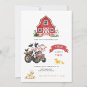 Invitation Cute Farm Animaux Farmhouse Fête d'anniversaire (Devant)
