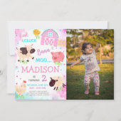 Invitation Cute Farm Animaux Photo (Devant)