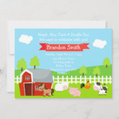 Invitation Cute Farm Animaux Unisex fête d'anniversaire (Devant)