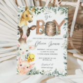 Invitation Cute Farm Animaux Verdure Garçon Grange Baby showe