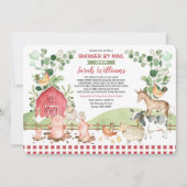 Invitation Cute Farm Barnyard Animaux Baby shower Par Mail (Devant)