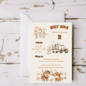 Invitation Cute Farm Theme Anniversaire Fête Garçon ou Fille