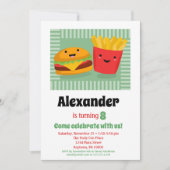 Invitation Cute Fast Food Hamburger Fries Anniversaire Invita (Devant)