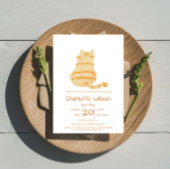 Invitation Cute Fat Orange Cat Baby Shower
