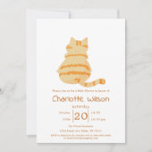 Invitation Cute Fat Orange Cat Baby Shower (Devant)