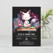 Invitation Cute Feline Chat Anniversaire (Debout devant)