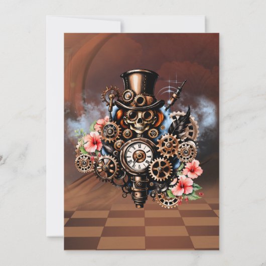 Invitation Cute femmes steampunk (Dos)