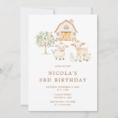 Invitation Cute ferme vaches de grange fête d'anniversaire (Devant)