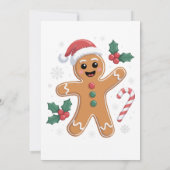 Invitation Cute Festive Gingerbread Homme Christmas Cookie (Dos)