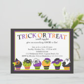 Invitation Cute fête des gâteaux d'Halloween pour les enfants (Debout devant)