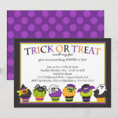 Invitation Cute fête des gâteaux d'Halloween pour les enfants (Devant / Derrière)