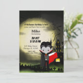 Invitation Cute fête d'Halloween Dracula (Debout devant)