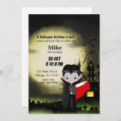 Invitation Cute fête d'Halloween Dracula (Devant / Derrière)